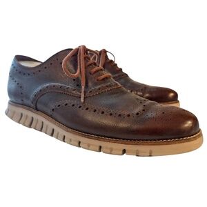 Cole Haan Men’s Zerogrand Remastered Leather Wingtip Oxfords Shoes Sz 11.5 Brown